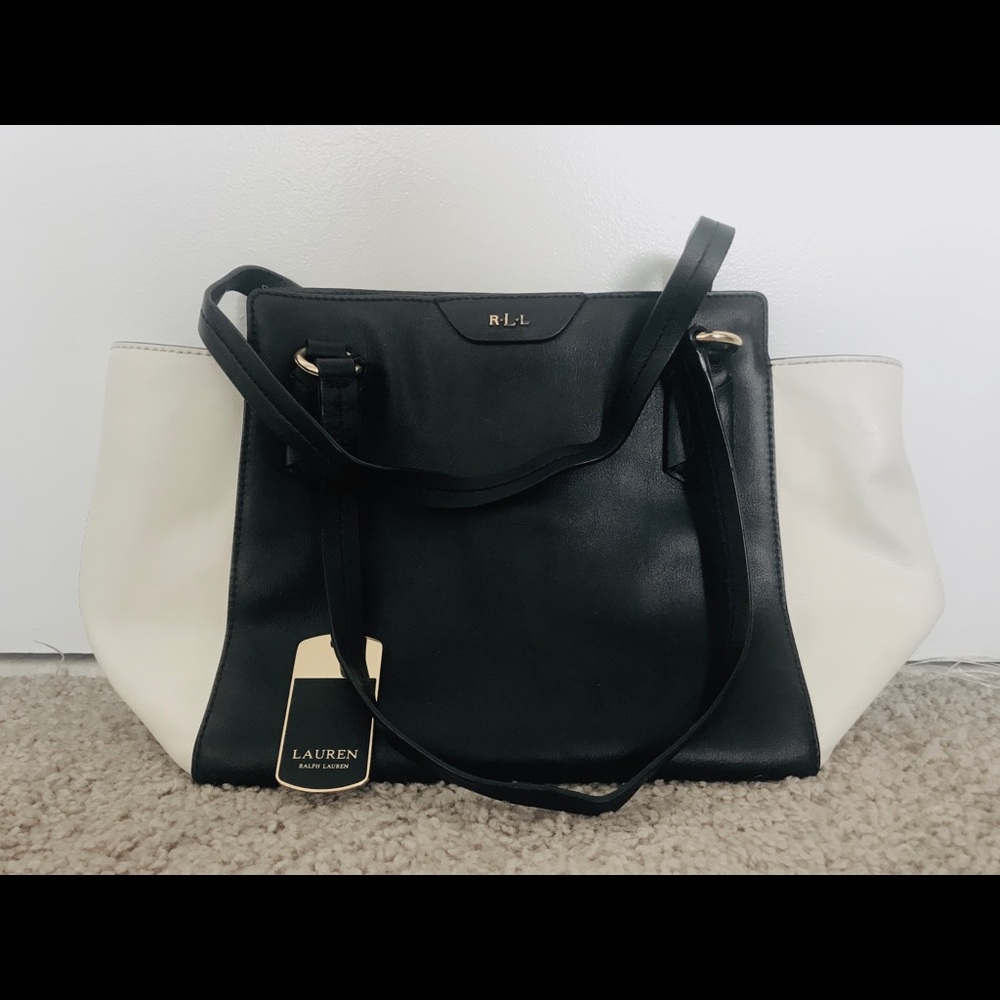 Black and white Ralph Lauren tote bag
